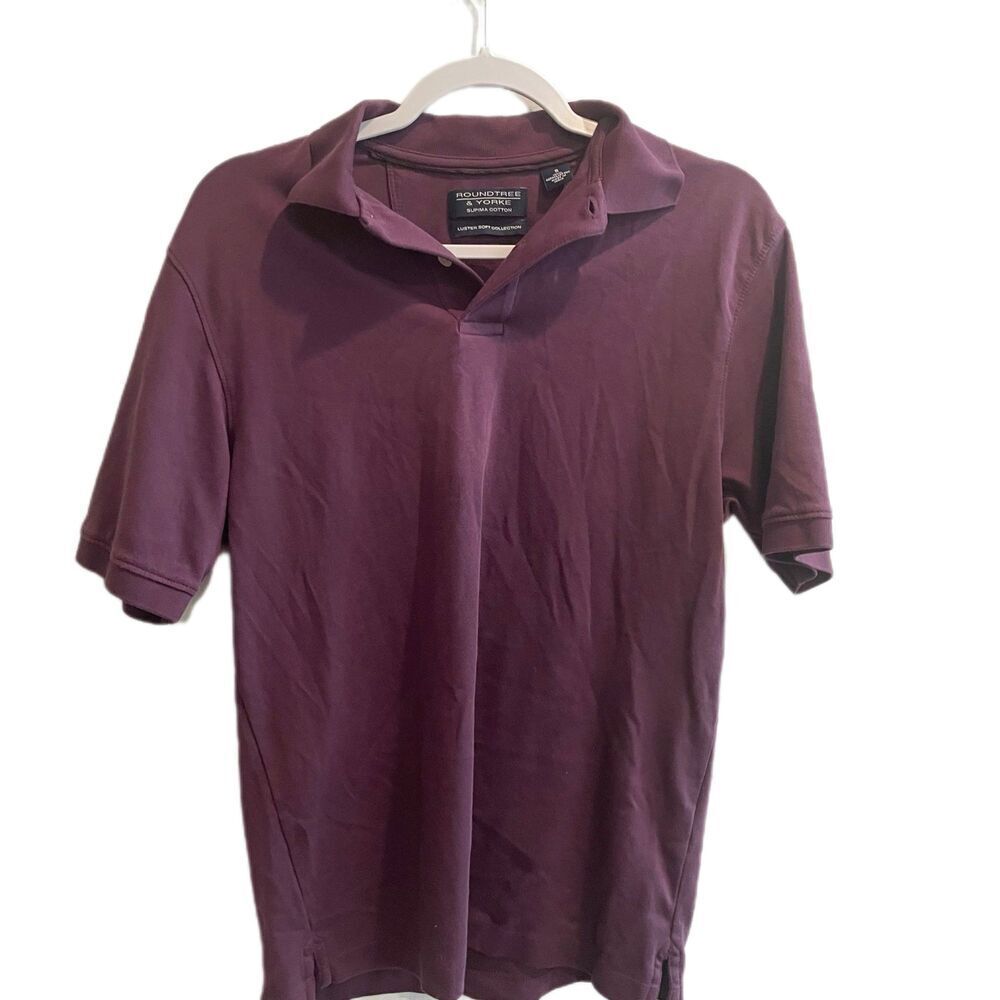 Roundtree & Yorke Supima Cotton Polo Shirt Luster Soft Collection Maroon Small